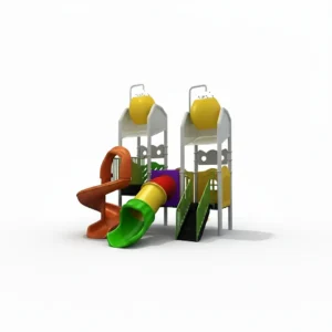 مجموعة زحاليق مائية صغيرة الحجم، بأبعاد (3.3م x 3.3م x 4.9م)، تضم زحليقة حلزونية وزحليقة أنبوبية.