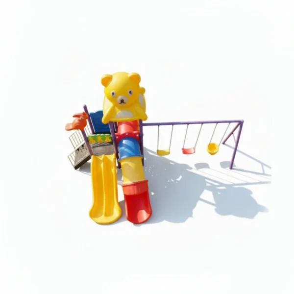 مجموعة زحاليق ومراجيح متوسطة الحجم للأطفال في الحديقة المنزلية