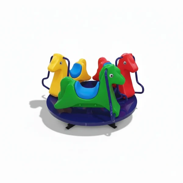 لعبة الأحصنة الدوارة الثلاثية للأطفال للحدائق والمنازل