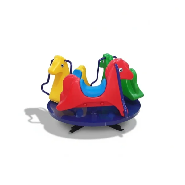 لعبة الأحصنة الدوارة الثلاثية للأطفال للحدائق والمنازل