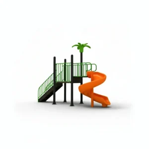 زحليقة حلزونية كبيرة الحجم بسلم مدرج - للحدائق الخارجية