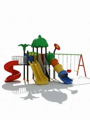 مجموعة الزحاليق والمراجيح المتعددة للأطفال بمواد متينة وآمنة – مناسبة للحدائق الخارجية