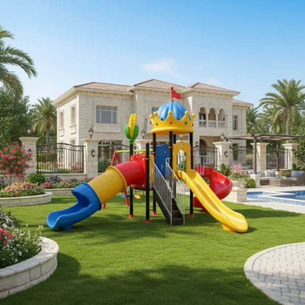 مجموعة الزحاليق والمراجيح الكبيرة للأطفال – زحاليق ومراجيح متينة وآمنة للحدائق الخارجية