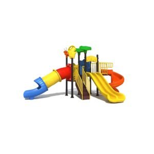 مجموعة زحاليق ومراجيح خارجية متوسطة الحجم للأطفال