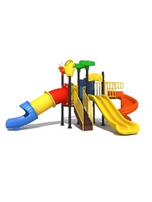 مجموعة زحاليق ومراجيح خارجية متوسطة الحجم للأطفال