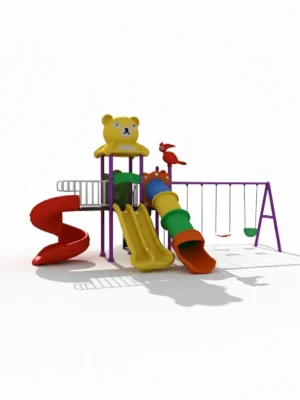 وحدة زحاليق ومراجيح كبيرة الحجم للأطفال – زحاليق متعددة ومراجيح آمنة لحدائق المنازل