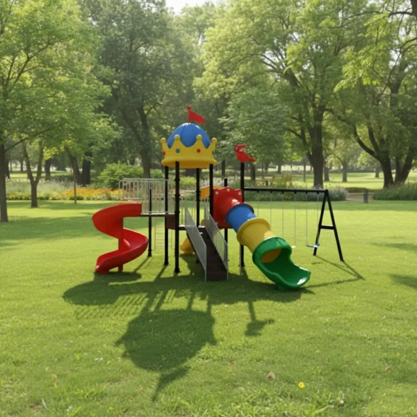 مجموعة زحاليق ومراجيح متعددة كبيرة للأطفال – مناسبة للحدائق والمدارس