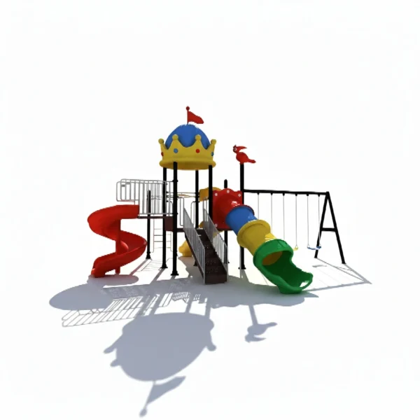 مجموعة زحاليق ومراجيح متعددة كبيرة للأطفال – مناسبة للحدائق والمدارس