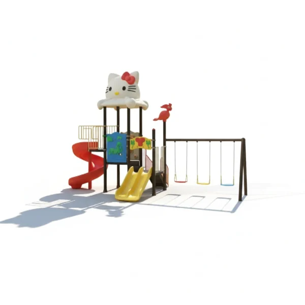 مجموعة الزحاليق والمراجيح الخارجية صغيرة الحجم للأطفال – مناسبة للحدائق المنزلية والمدارس