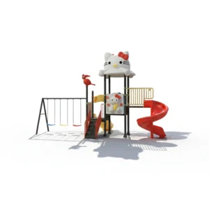 مجموعة المراجيح والزحاليق الخارجية صغيرة الحجم للأطفال – مناسبة للحدائق المنزلية والمدارس