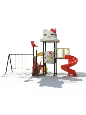 مجموعة المراجيح والزحاليق الخارجية صغيرة الحجم للأطفال – مناسبة للحدائق المنزلية والمدارس