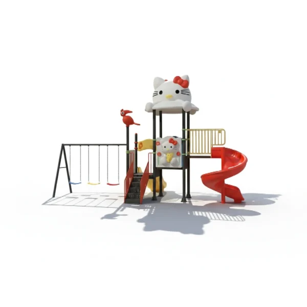 مجموعة المراجيح والزحاليق الخارجية صغيرة الحجم للأطفال – مناسبة للحدائق المنزلية والمدارس