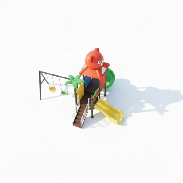 مجموعة زحاليق ومراجيح صغيرة الحجم للأطفال في الحدائق