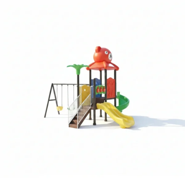 مجموعة زحاليق ومراجيح صغيرة الحجم للأطفال في الحدائق