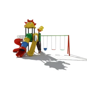 وحدة ألعاب الزحاليق والمراجيح كبيرة الحجم للأطفال – تصميم متين مع زحاليقة أنبوبية وحلزونية وفردية مناسبة للحدائق والمدارس