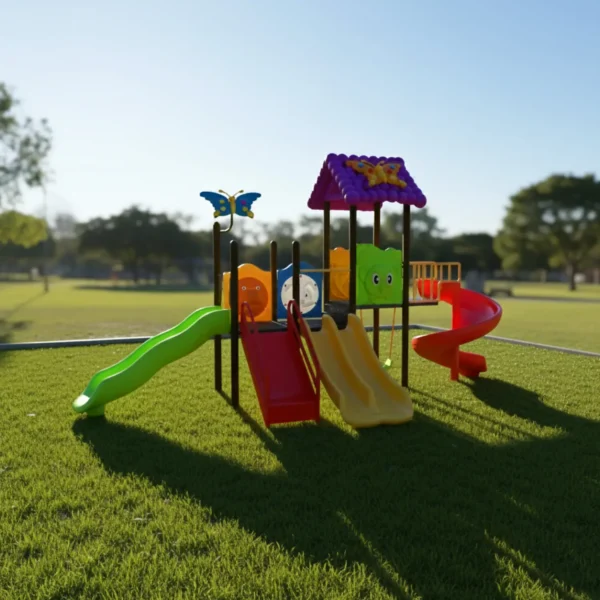 مجموعة المراجيح الخارجية المتكاملة للأطفال مع زحاليق – مناسبة للحدائق المنزلية والمدارس