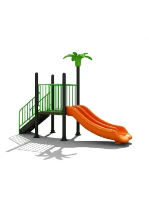 زحليقة حلزونية مزدوجة صغيرة الحجم للأطفال – بلاستيك مقوى وهيكل معدني آمن للحدائق المنزلية