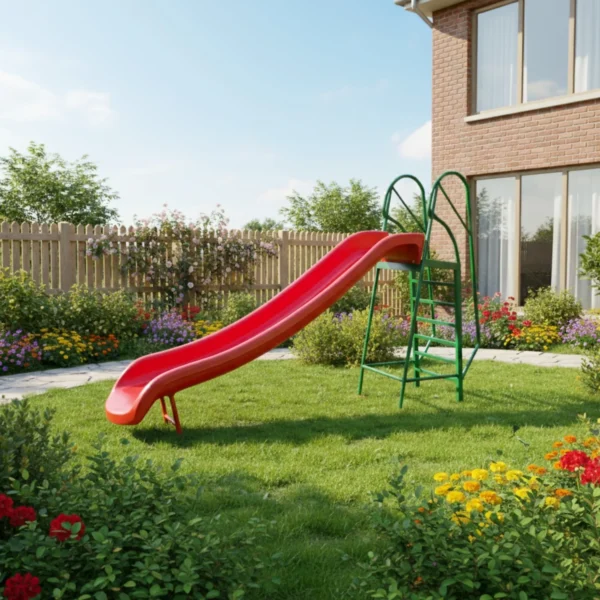 مرجيحة صغيرة للأطفال بسلم مستقيم بألوان زاهية ومواد مقاومة للعوامل الجوية