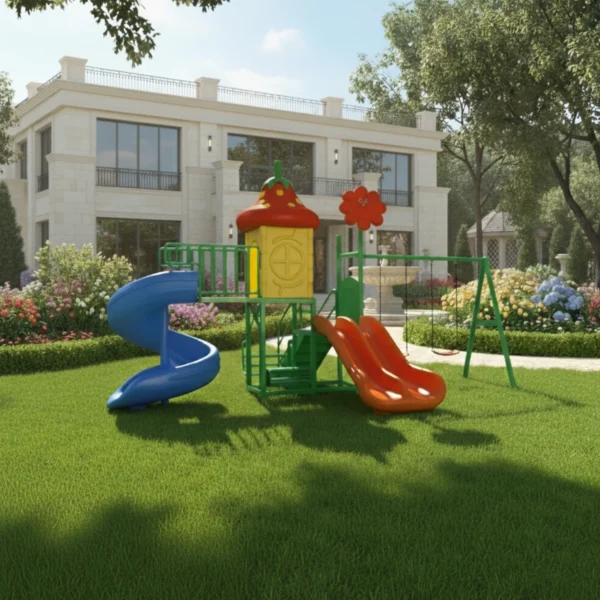 وحدة زحاليق ومراجيح متكاملة متوسطة الحجم للأطفال – للاستخدام الخارجي