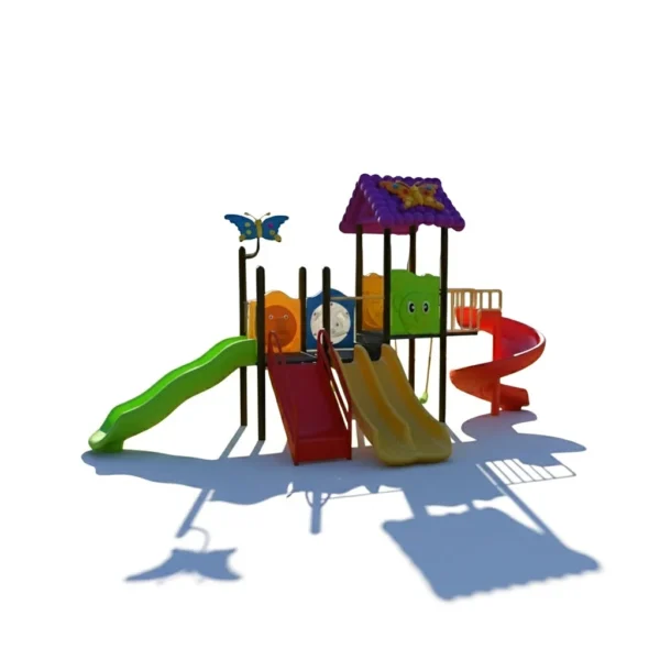 مجموعة المراجيح الخارجية المتكاملة للأطفال مع زحاليق – مناسبة للحدائق المنزلية والمدارس