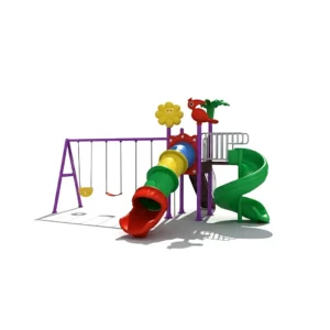 مجموعة زحاليق ومراجيح خارجية صغيرة الحجم للأطفال – مناسبة للحدائق والساحات