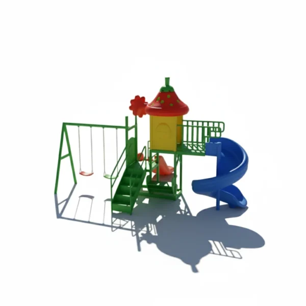 وحدة زحاليق ومراجيح متكاملة متوسطة الحجم للأطفال – للاستخدام الخارجي