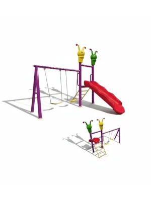 زحليقة بسلم مع مرجيحة ثنائية للأطفال