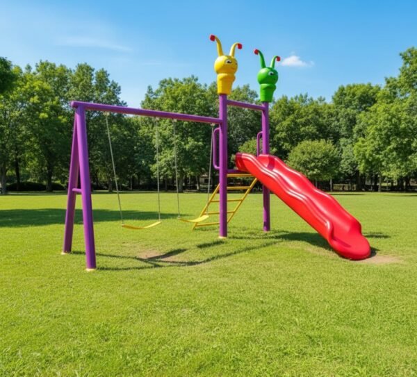 زحليقة بسلم مع مرجيحة ثنائية للأطفال